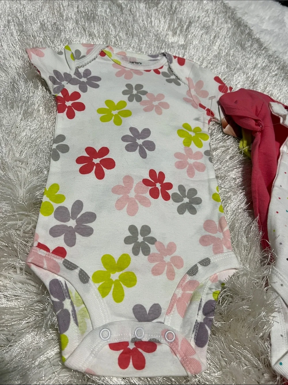 Carter's Little Layette Infant 5 Pack 100% Cotton Short Sleeve Bodysuits 9MO NWT